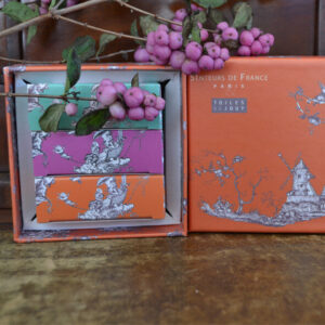 Savonnettes parfumées coffret Toile de Jouy orange