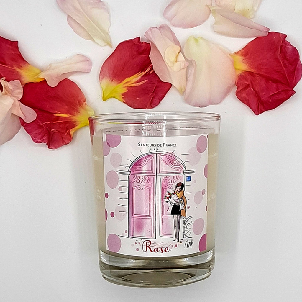 bougie de Grasse parfumée à la rose