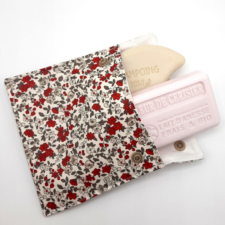 pochette zéro déchet rouge