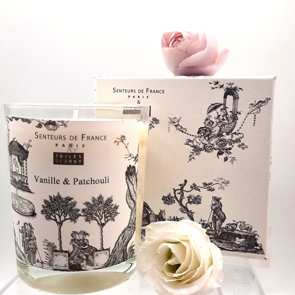 Bougie parfumée vanille-patchouli "Toile de Jouy"