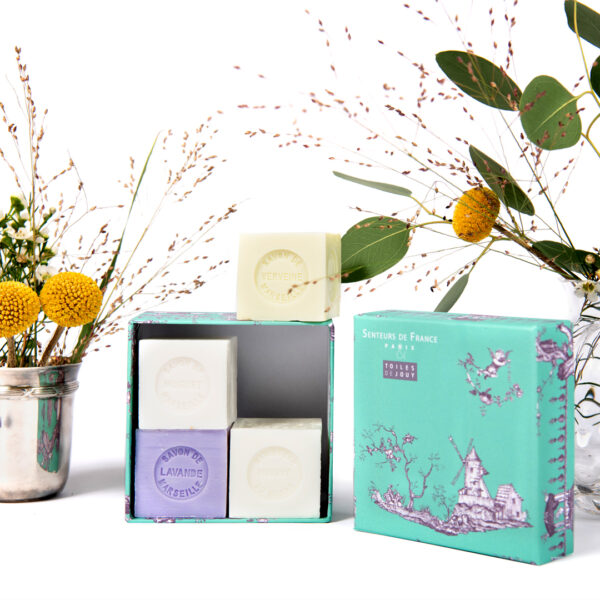 Coffret savonnettes parfumées lavande, jasmin, muguet, verveine