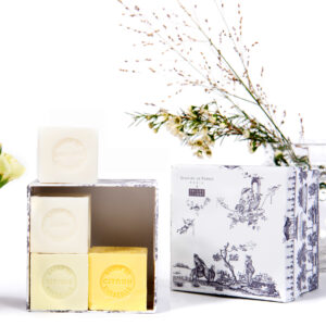 Coffret savonnettes parfumées amande, jasmin, verveine, citron