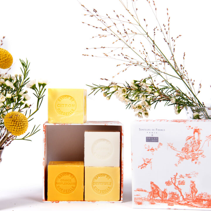 coffret savonnettes parfumées citron, orange, jasmin, chévrefeuille